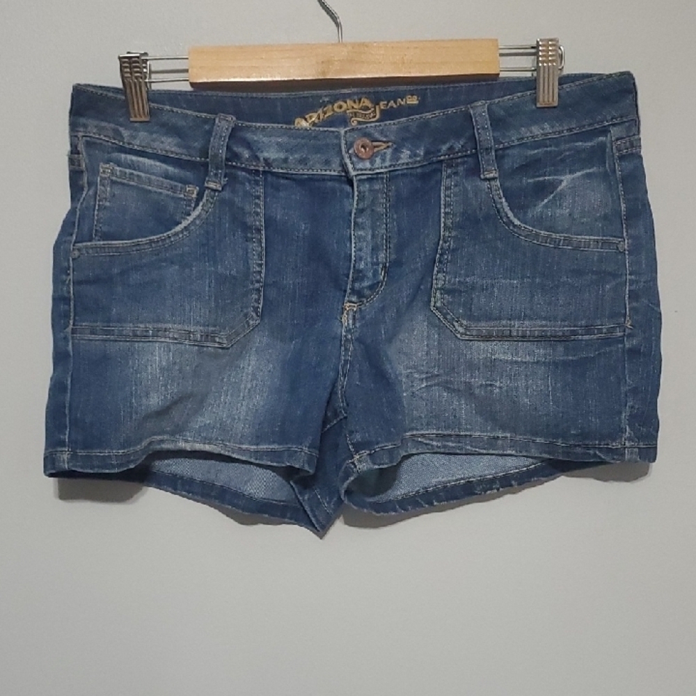 Arizona Jeans Shorts Womens Size 13 Junior Sizing Blue Denim Women's Shorts - Picture 9 of 13